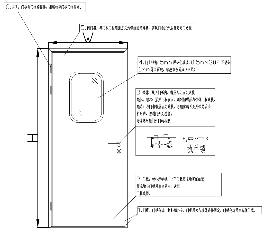 60铝合金门正门示意图 60铝合金门正门示意图